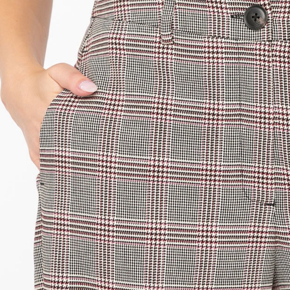 Plaid Crop Cuffed Wide Leg Dress Pant - Size 16 - Picture 5 of 13